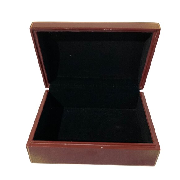 Vintage Floral Lacquered Wooden Jewelry Box With Hinged Lid And Orchid Design - Picture 7 of 9